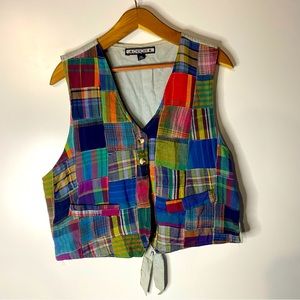 ⚫️ Vintage Cherokee patchwork vest size medium woman’s